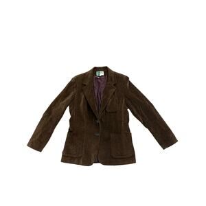 Vintage BT Juniors Brown Cotton Corduroy Blazer Jacket Size 11 Made in Taiwan